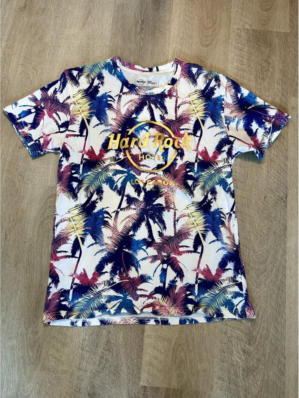 Vintage Hard Rock Cafe Los Cabo Mexico T-Shirt Colorful Size L Tee Made Mexico